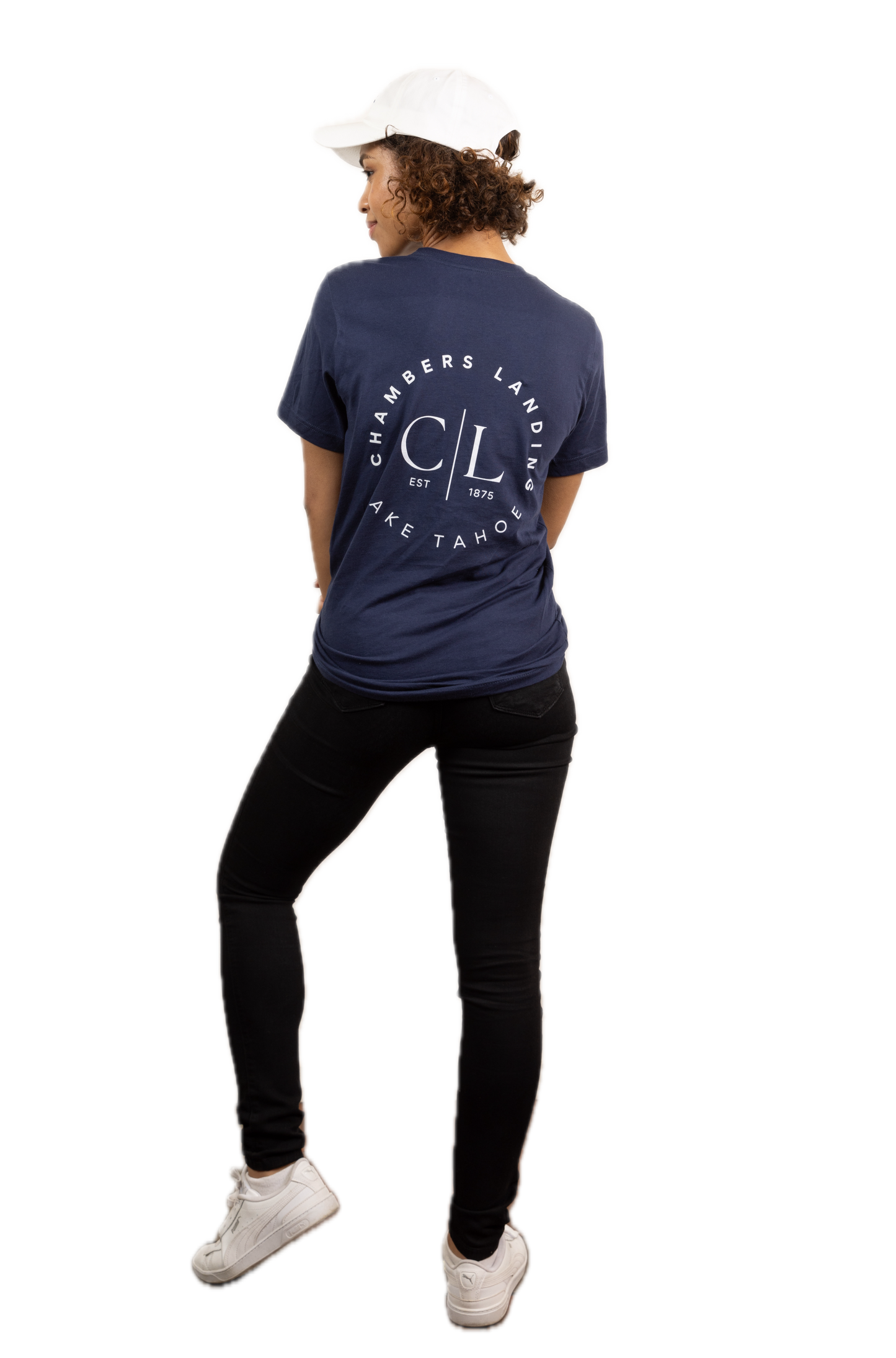 Chambers Unisex Navy Blue T-Shirt With White Logo