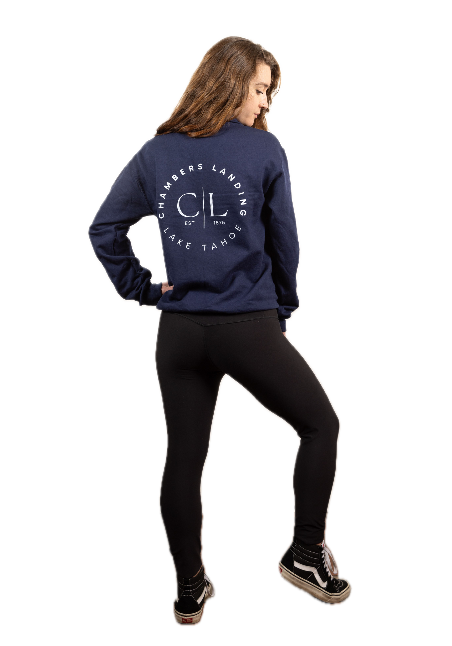 Chambers Unisex Navy Blue 1/4 Zip Sweater With White Logo