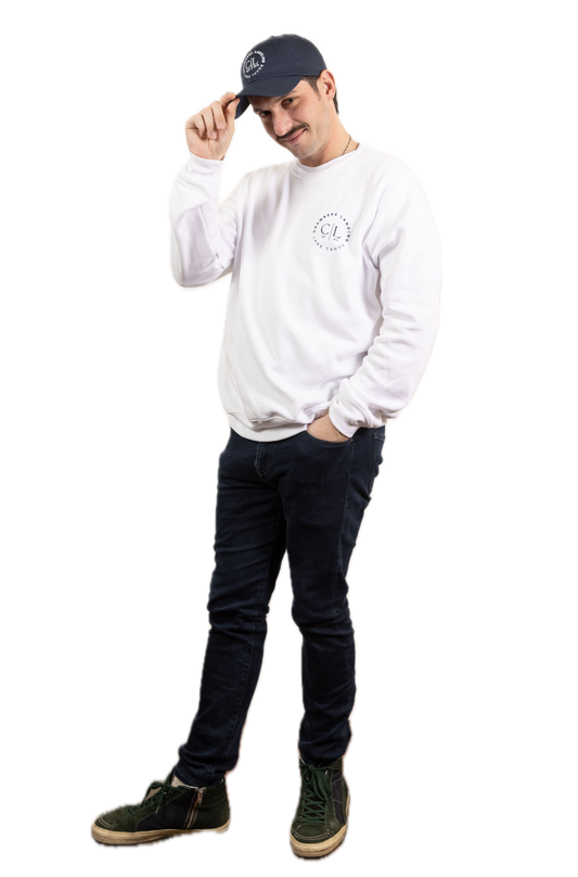 Chambers Unisex Navy Blue Baseball Cap With White Logo